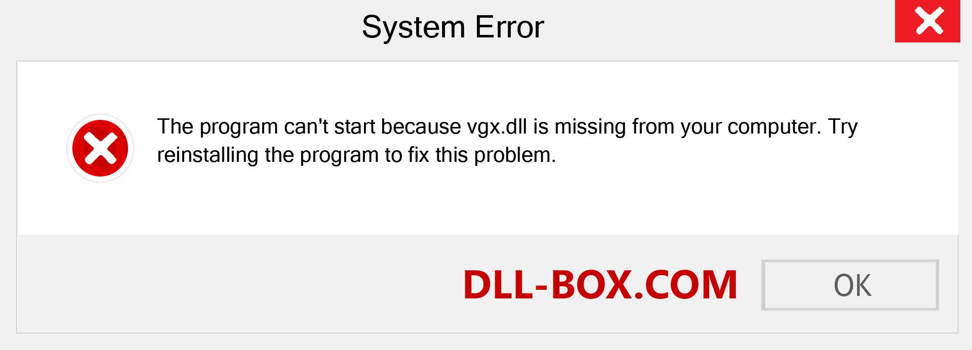  vgx.dll file is missing?. Download for Windows 7, 8, 10 - Fix  vgx dll Missing Error on Windows, photos, images
